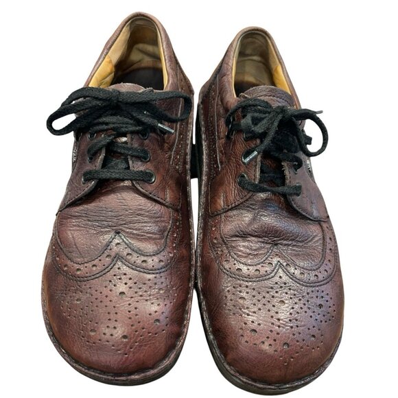 Finn Comfort York Brown Leather Full Brogue Wingtip Lace Up Comfort Shoe Mens 11